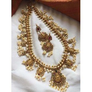Gold alike Kemp Lakshmi guttapusalu Long neckpiece