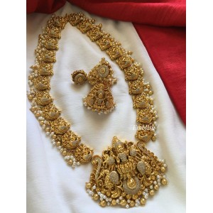 Grand Lakshmi with Haathi  Double Beads Long Neckpiece