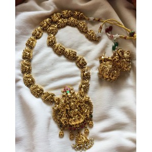 Gold alike Antique Lakshmi with Double Haathi Neckpiece