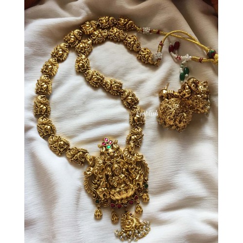 Gold alike Antique Lakshmi with Double Haathi Neckpiece