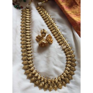 Antique Gold alike Mango with Lakshmi coin Midlength haram