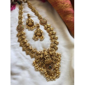 Antique Gold alike  Lakshmi with Double Peacock Neckpiece 