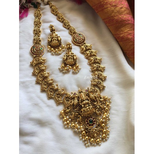 Antique Gold alike  Lakshmi with Double Peacock Neckpiece 