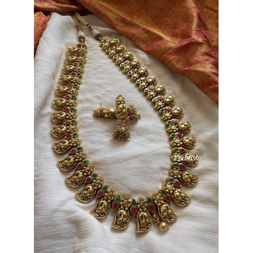 Antique Kundan Jadau Peacock Mango Haram