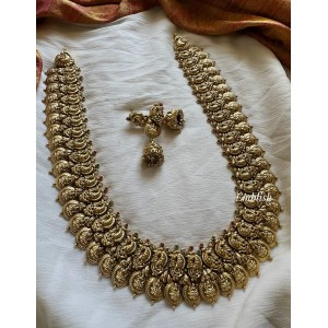 Grand Antique Peacock Lakshmi Coin Haram