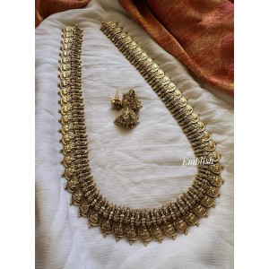 Antique Lakshmi with Lakshmi Coin Long Neckpiece