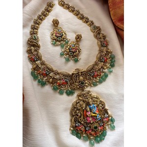 Meenakari work Antique Radha Krishna Haram Neckpiece