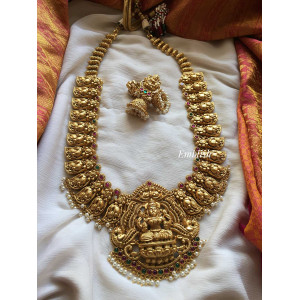 Lakshmi mango gold alike neckpiece- pearls - long