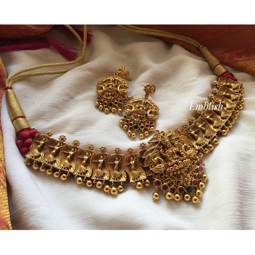 Lakshmi with dancing doll thread neckpiece 