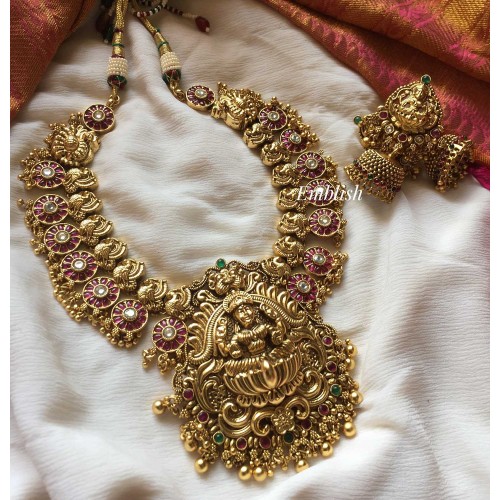 Lakshmi Kemp chakra annam Neckpiece -Gold beads