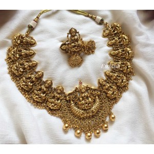 Gold alike Lakshmi drops Neckpiece