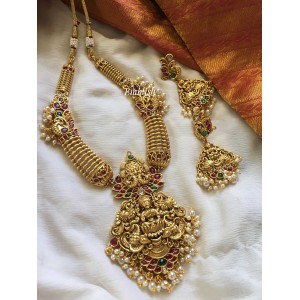 Antique Lakshmi simple classy neckpiece- Pearls