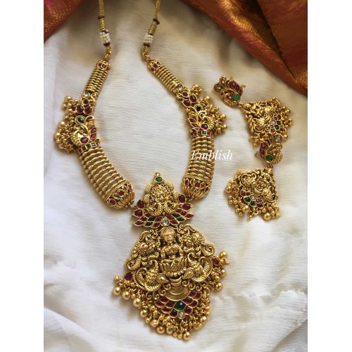 Antique Lakshmi simple classy neckpiece -gold beads 