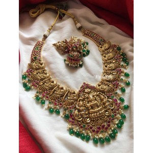 Green beads drop gold alike Antique nagas neckpiece 
