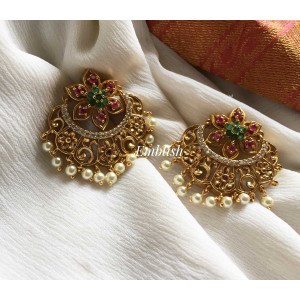 Gold alike Flower Chandbali earrings