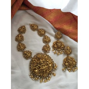 Antique Gold alike Lakshmi with Double Peacock Neckpiece
