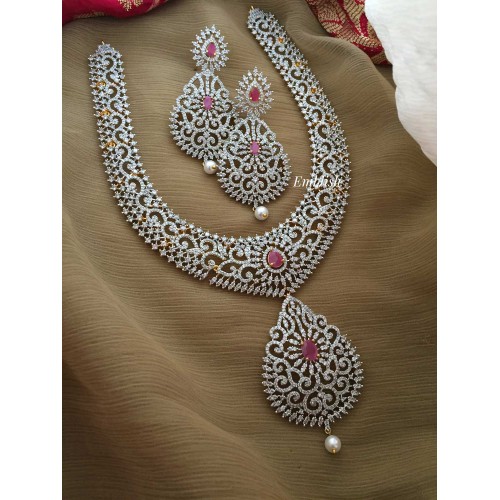 American diamond tilak drop set- Red 