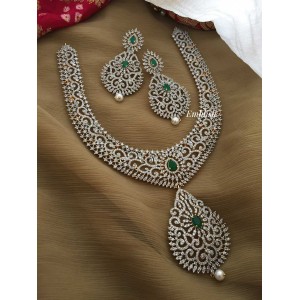 American diamond tilak drop set- Green 