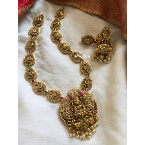 Antique Lakshmi with double peacock Neckpiece