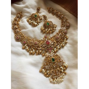 Flower Intricate AD Stones Neckpiece