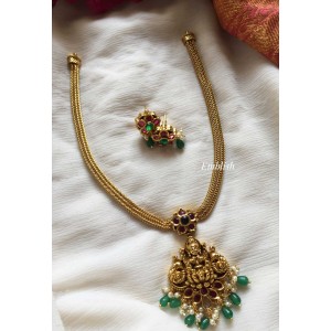 Antique Lakshmi with Peacock Flower Pendant Set