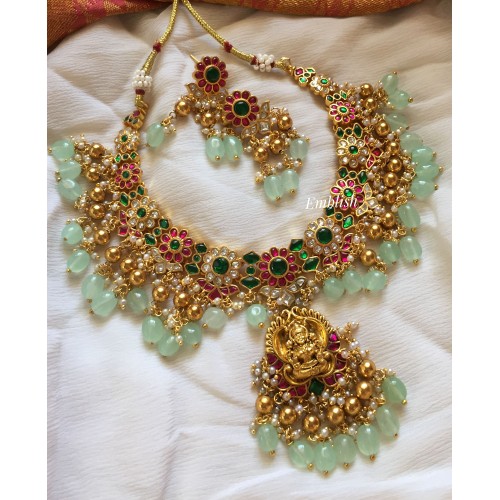 Kundan Jadau Lakshmi Flower  Neckpiece