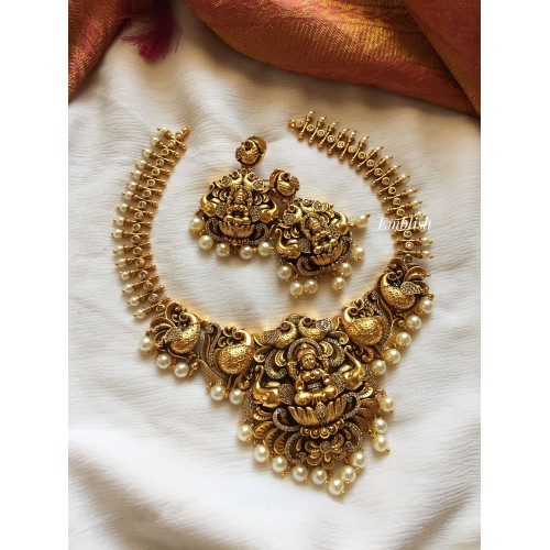 Antique Lakshmi  Peacock  pearl Neckpiece