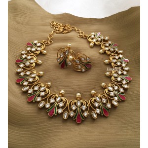 Kundan Lotus with Pearl Neckpiece