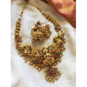 Kundan Jadau Annalakshmi neckpiece- short 
