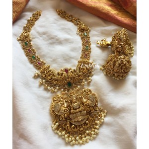 Ad Lakshmi with Double haathi Peacock Neckpiece