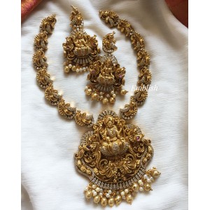 3d Peacock with Lakshmi Ad short Neckpiece