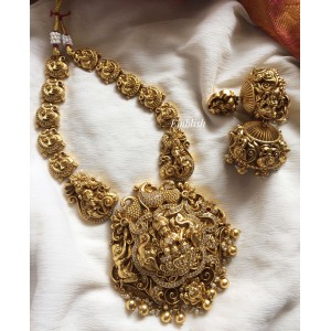 Antique Ad Lakshmi with double haathi neckpiece