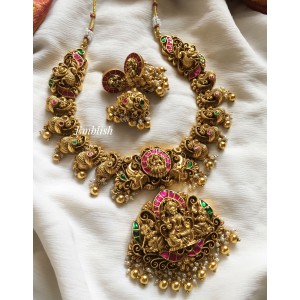 Kundan Jadau Lakshmi with annam Short Neckpiece