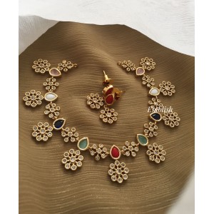 AD Navarathna Double Flower Neckpiece