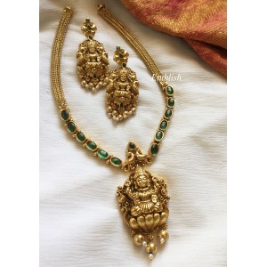 Kemp Lakshmi with gold drop attigai - Green