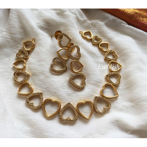 AD heart up down  short Neckpiece