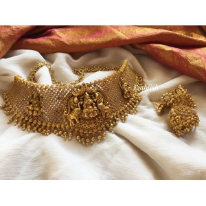 Gold alike Lakshmi Ad Filgree Choker