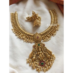 Gold alike Annalakshmi with Double haathi Neckpiece