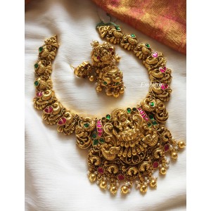 Kundan Jadau Lakshmi with Double Peacock Neckpiece