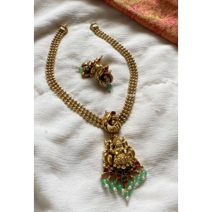 Kundan Jadau Lakshmi with Annam Pastel Bead Neckpiece