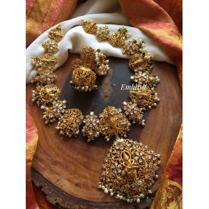 Dasavatharam crystal flower neckpiece 