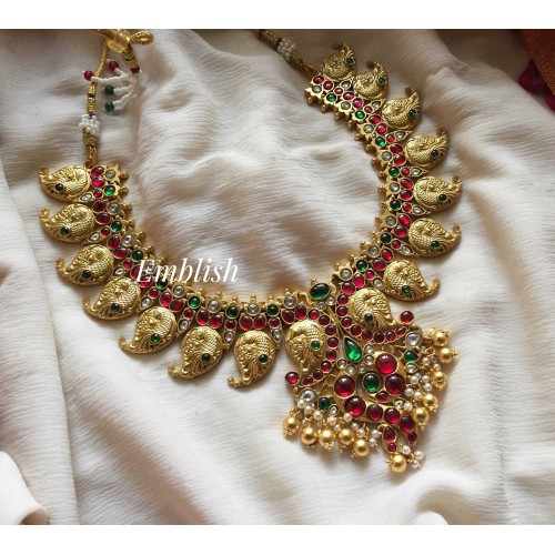 Kundan jadau mango work neckpiece 