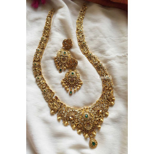 Gold alike cut work Midlenght neckpiece 