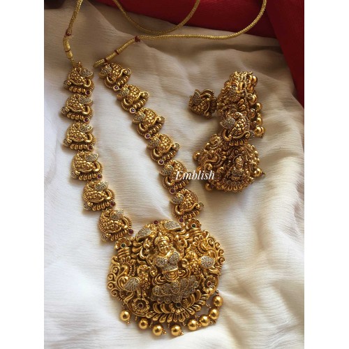 The grand Ad stones Peacock LAKSHMI bridal neckpiece-short 