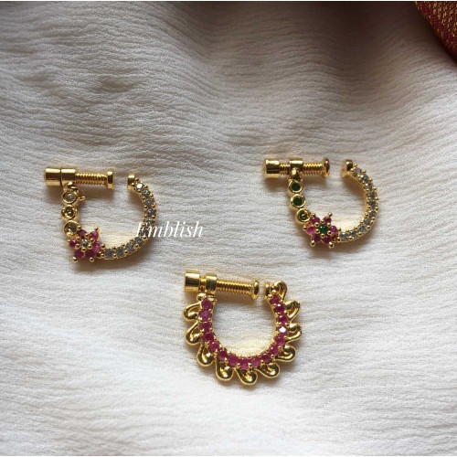 Small Ad stones nose ring -2