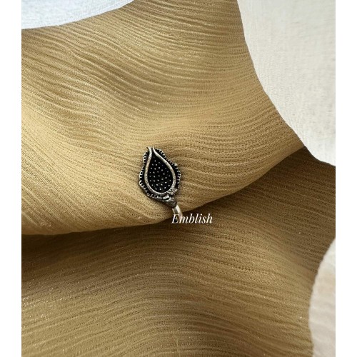 German Silver Big Thilak Nose Pin