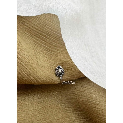 German silver Thilak Intricate Nose Pin