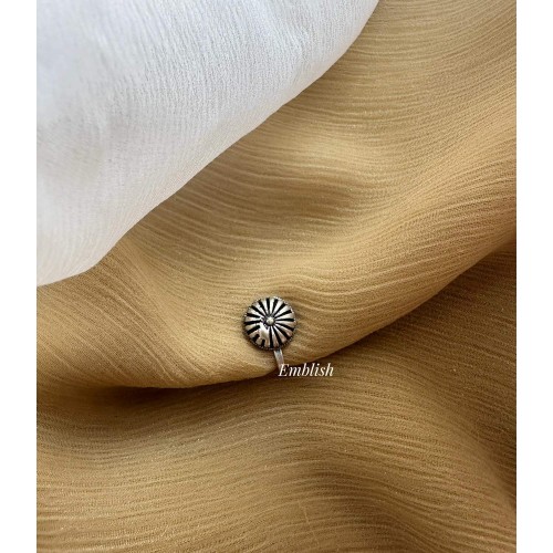 German Silver Big Flower Nose Pin