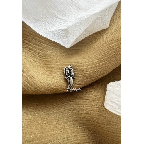 Greman Silver Peacock Nose Pin