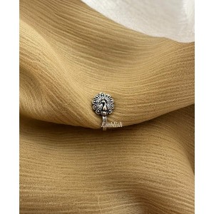 German Silver Dancing Peacock Nose Pin